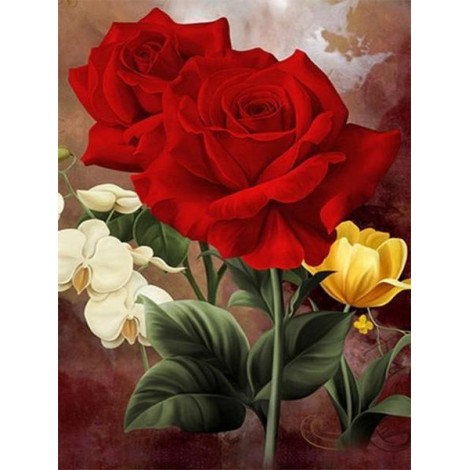 2019 Grosses Soldes Meilleur Décoratif Fleurs Roses - 5D Kit Broderie Diamants/Diamond Painting