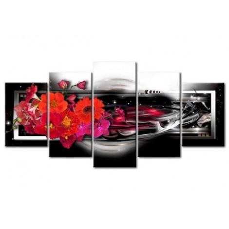 2019 Grande Taille Multi Echantillon Fleurs Rouges - 5D Kit Broderie Diamants/Diamond Painting
