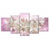 Grand Multi Panel Fleurs Roses Et La Planche - 5D Kit Broderie Diamants/Diamond Painting