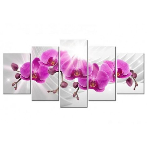 2019 Grande Taille Photo De Fleurs Violettes - 5D Kit Broderie Diamants/Diamond Painting