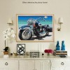 Grosses Soldes Photo De Harley Moto En Bleu - 5D Kit Broderie Diamants/Diamond Painting