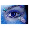 Grosses Soldes D'Art Moderne Yeux Bleus Et Papillons - 5D Kit Broderie Diamants/Diamond Painting