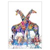 Grosses Soldes Aquarelle Deux Girafes Colorées - 5D Kit Broderie Diamants/Diamond Painting