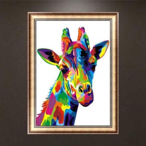 2019 Girafe Coloré - 5D Kit Broderie Diamants/Diamond Painting