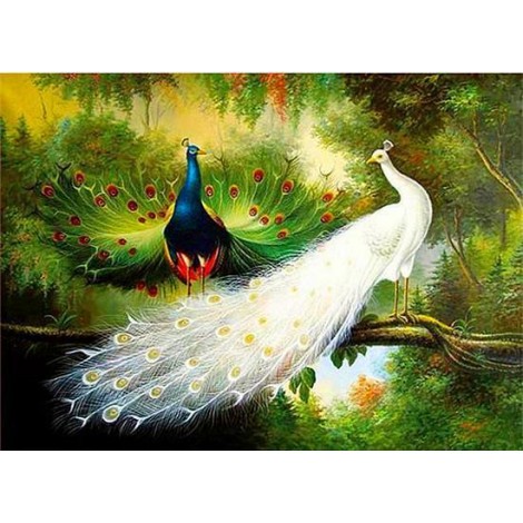 2019 Animaux Paons - 5D Kit Broderie Diamants/Diamond Painting