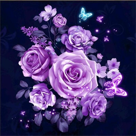 2019 Bon Marché Fleurs Violettes - 5D Kit Broderie Diamants/Diamond Painting
